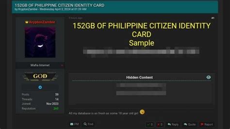 Cybersecurity group reports possible leak of PH IDs on ‘dark web’.